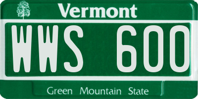 VT license plate WWS600