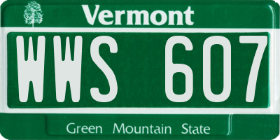 VT license plate WWS607
