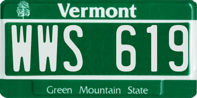VT license plate WWS619