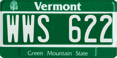 VT license plate WWS622