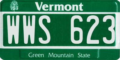 VT license plate WWS623