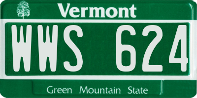 VT license plate WWS624