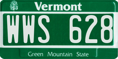 VT license plate WWS628