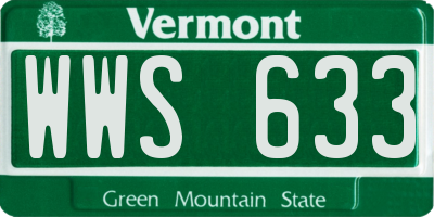 VT license plate WWS633