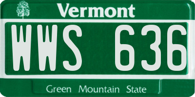 VT license plate WWS636