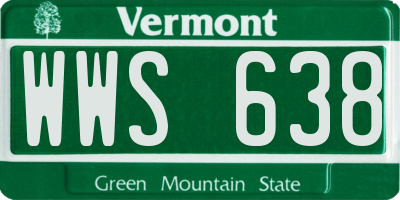 VT license plate WWS638