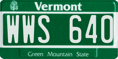 VT license plate WWS640