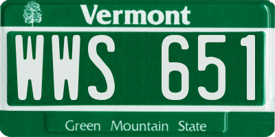 VT license plate WWS651