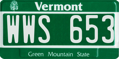VT license plate WWS653