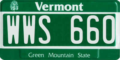 VT license plate WWS660