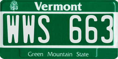 VT license plate WWS663