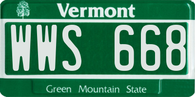 VT license plate WWS668