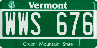 VT license plate WWS676