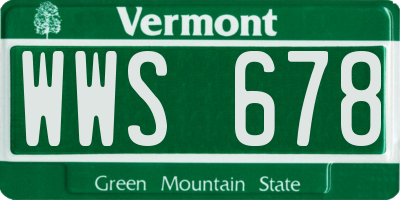 VT license plate WWS678