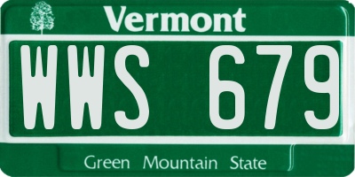 VT license plate WWS679