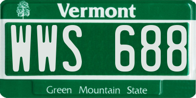 VT license plate WWS688