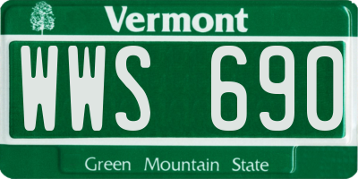 VT license plate WWS690