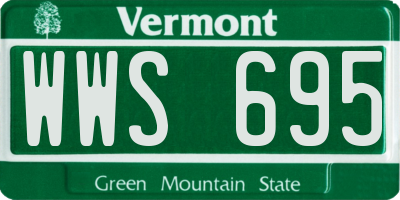 VT license plate WWS695
