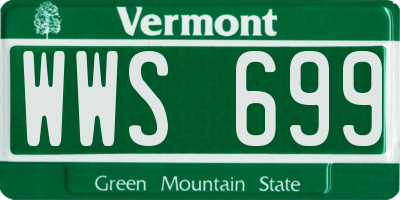 VT license plate WWS699