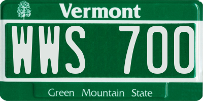 VT license plate WWS700