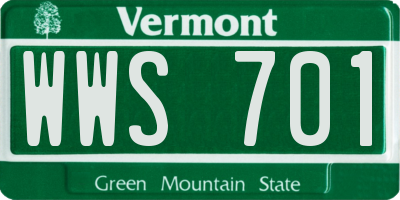 VT license plate WWS701