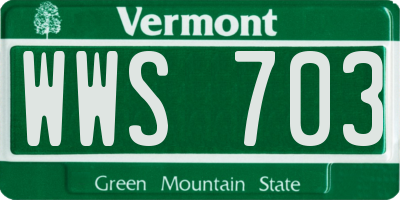 VT license plate WWS703