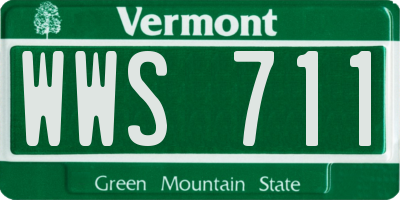 VT license plate WWS711