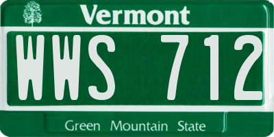 VT license plate WWS712