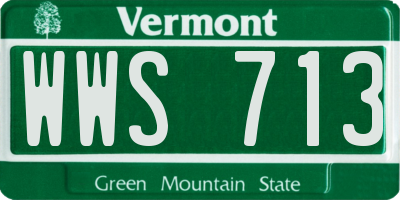 VT license plate WWS713