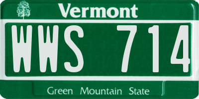 VT license plate WWS714
