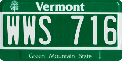VT license plate WWS716