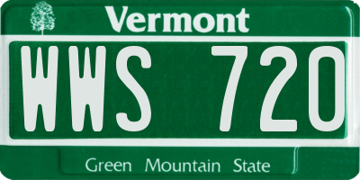 VT license plate WWS720