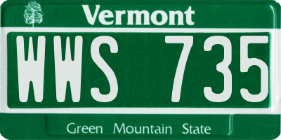 VT license plate WWS735
