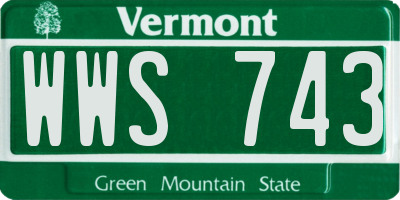 VT license plate WWS743