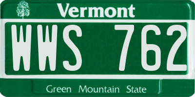VT license plate WWS762