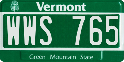 VT license plate WWS765