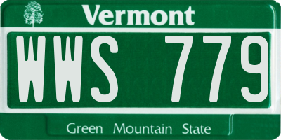 VT license plate WWS779