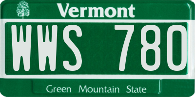 VT license plate WWS780