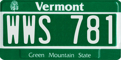 VT license plate WWS781