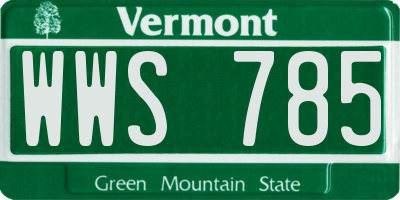 VT license plate WWS785