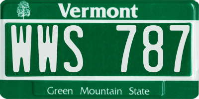 VT license plate WWS787