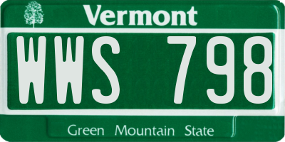 VT license plate WWS798