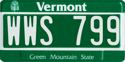 VT license plate WWS799