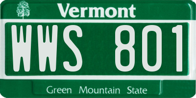VT license plate WWS801