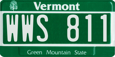 VT license plate WWS811