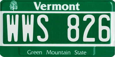 VT license plate WWS826
