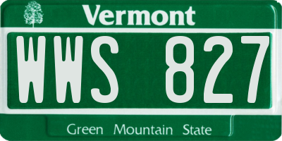 VT license plate WWS827