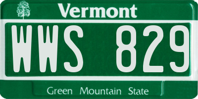 VT license plate WWS829
