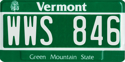 VT license plate WWS846