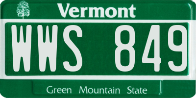 VT license plate WWS849
